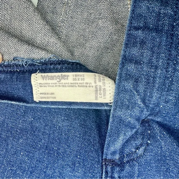Vintage Wrangler Men's Cowboy Cut Original Fit Jean 35 X 38 Blue Denim - Picture 5 of 7